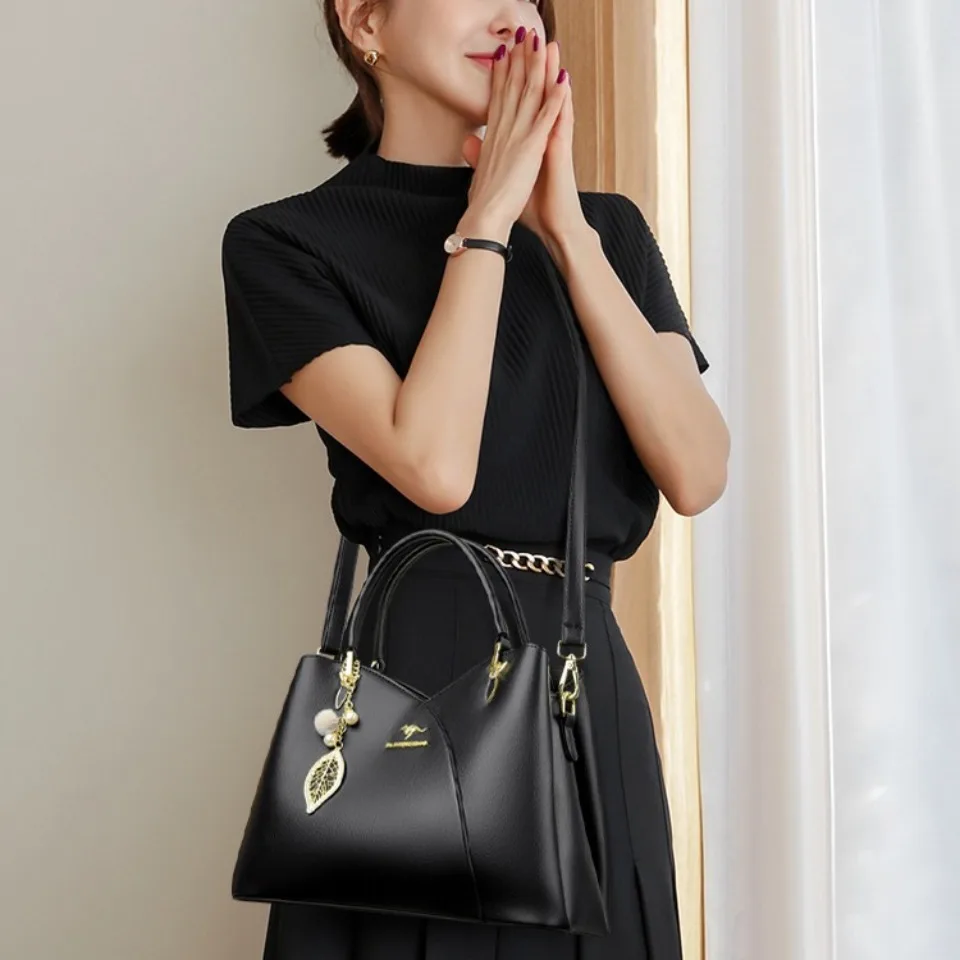 Genuine Brand Three Layers Pu Leather Hand Bags Small  display picture 1