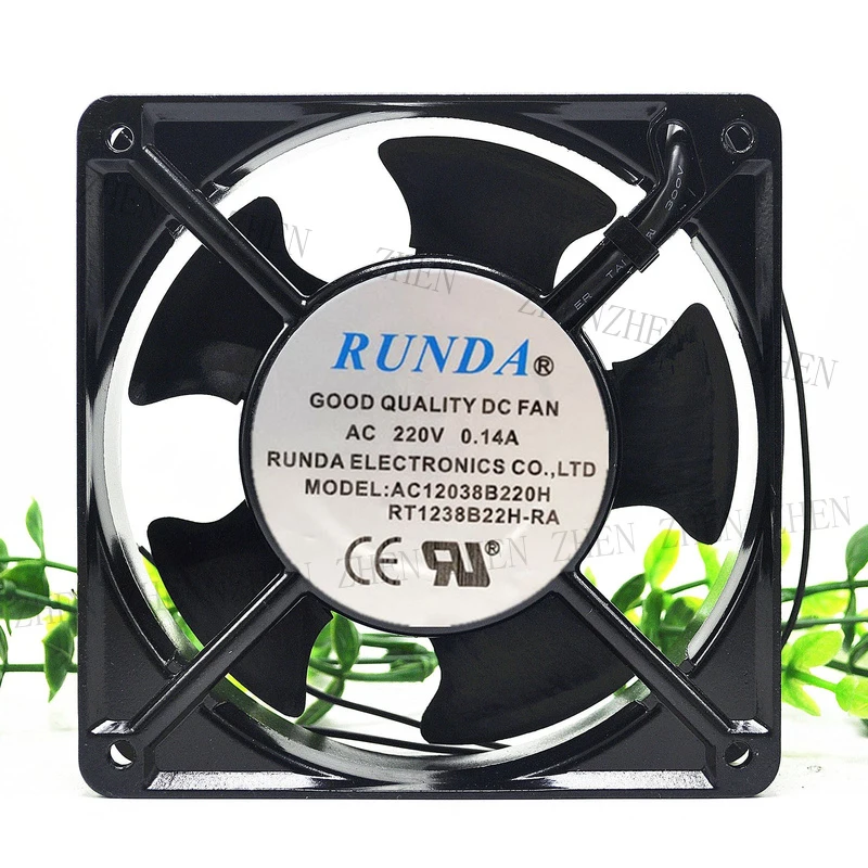 

S New for RUNDA AC12038B220H 220V 0.14A 2 wire cooling fan#QW