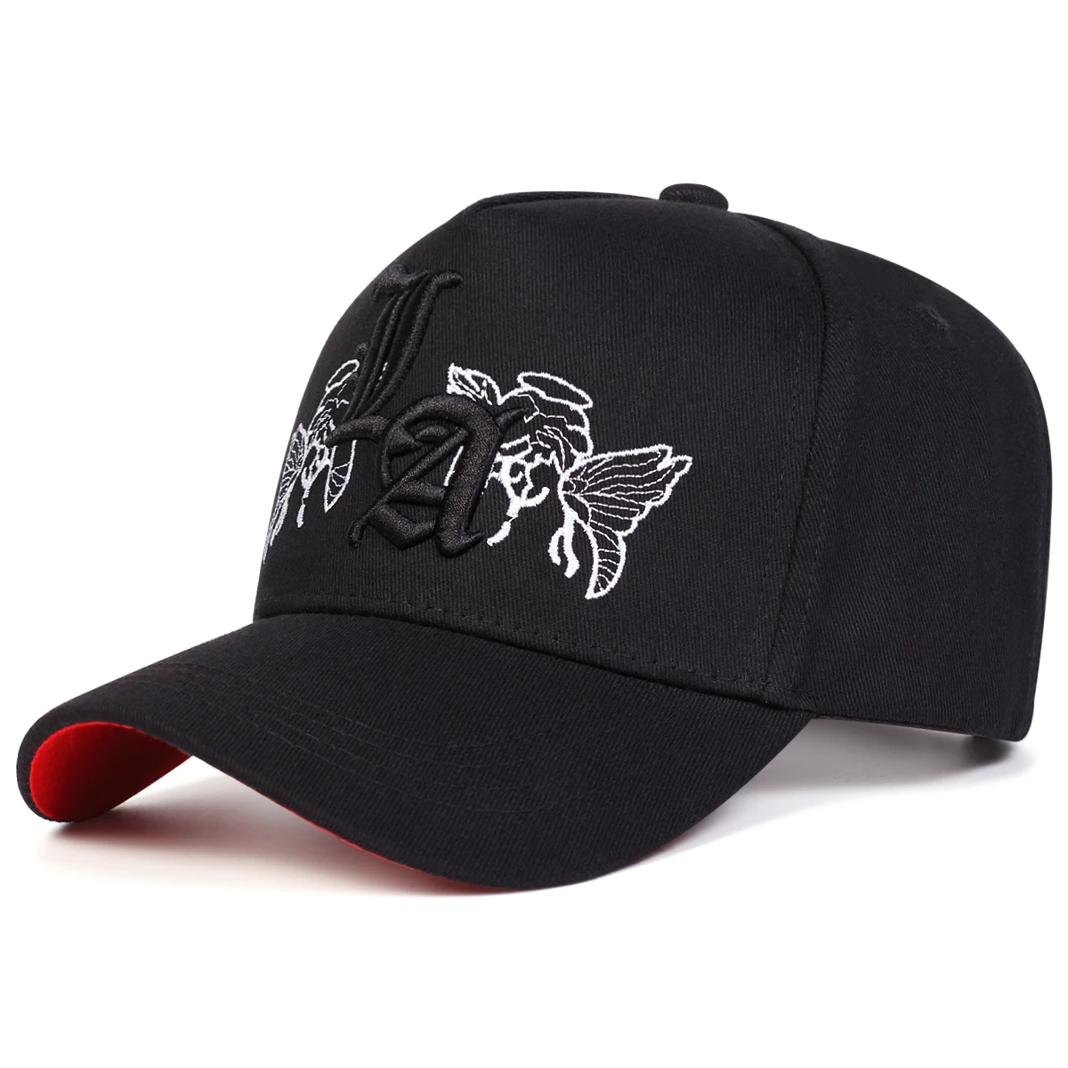 Gorras de Béisbol Unisex Góticas con Bordado de Mariposa LA, Gorras Casuales Ajustables para Primavera y Otoño, Gorra Deportiva con Protección Solar