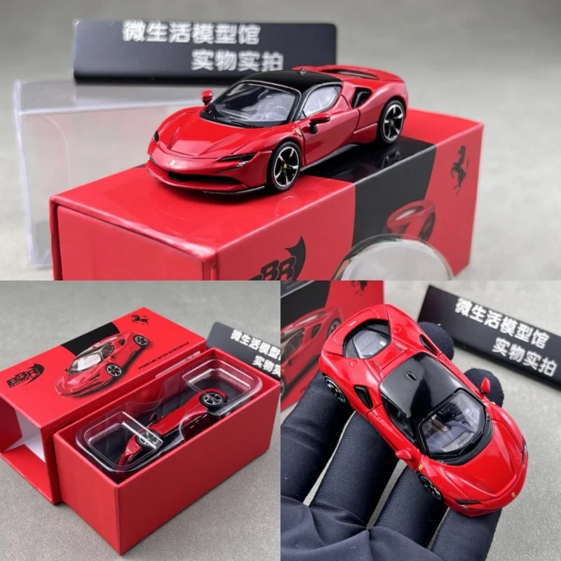 

BBR 1:64 SF90 supercar miniature die-casting simulation alloy car model, boys' toy, adult collectible display item.