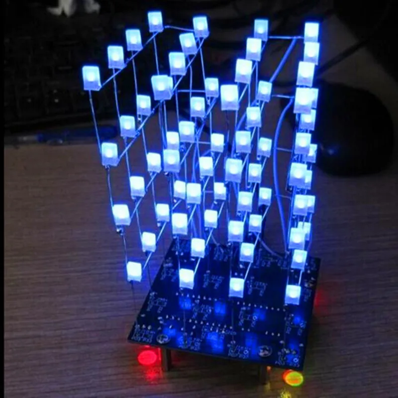 electronic  51 Microcontroller DIY  Design / Cube 4 * 4 * 4 color light cube