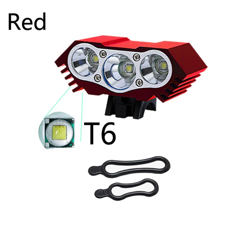 Waterproof  3XT6 LED Bicycle Light 10000LM Front Bike Head Light Night Cycling Lamp 5V USB Headlamp Only Lamp No Battery