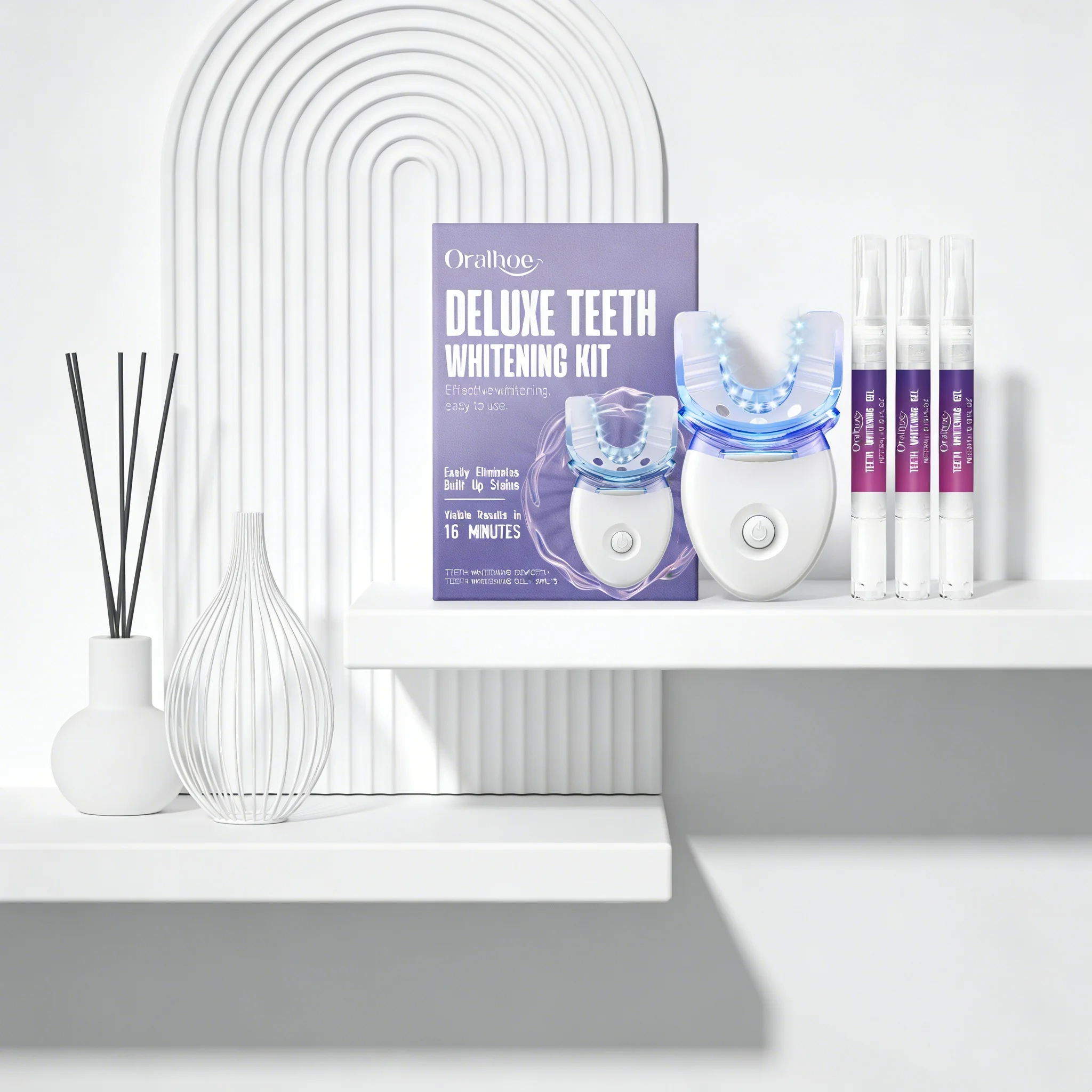 Oralhoe Teeth Care Set Oral Hygiene Remove Stains Dental Blue Light No Sensitivity For Travel Beauty Teeths Bleach Clean Gel Kit view 4