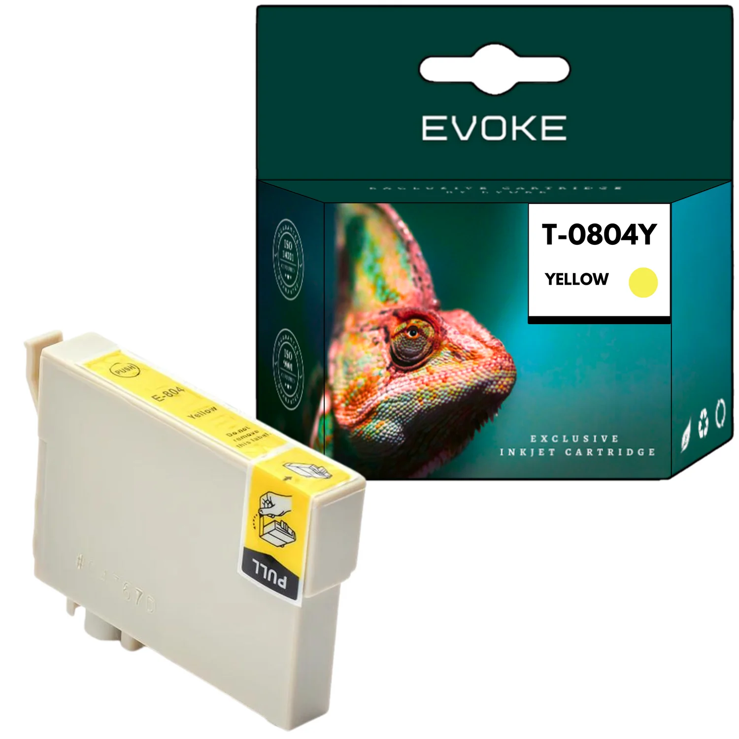Evoke Compatibele Inkt voor Epson C13T08044010 T0804 Geel 14 ml 470 Pagina's Stylus Photo P50 Px650 660 700W 710W 720Wd 730Wd 800Fw 810Fw 820Fwd 830Fwd; R265 285 360; Rx560 585 685