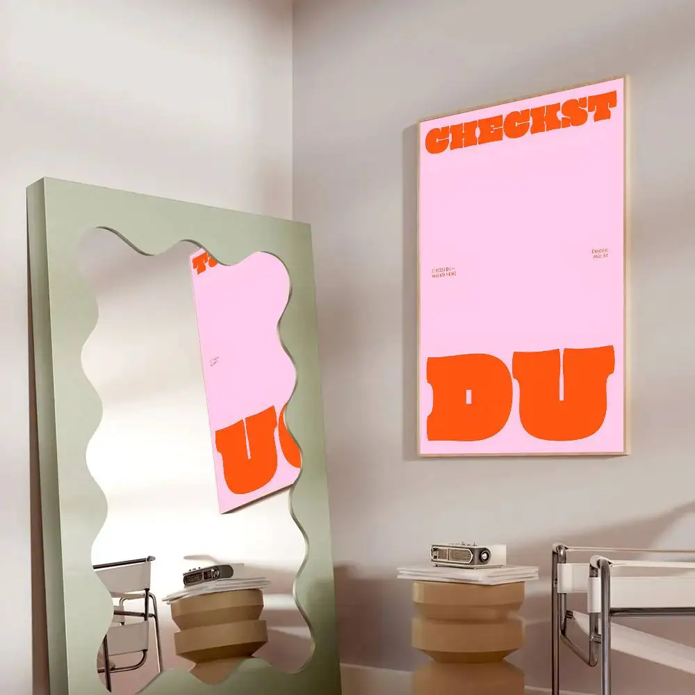 Slogan Do you check it out in orange and pink  Poster Mural 