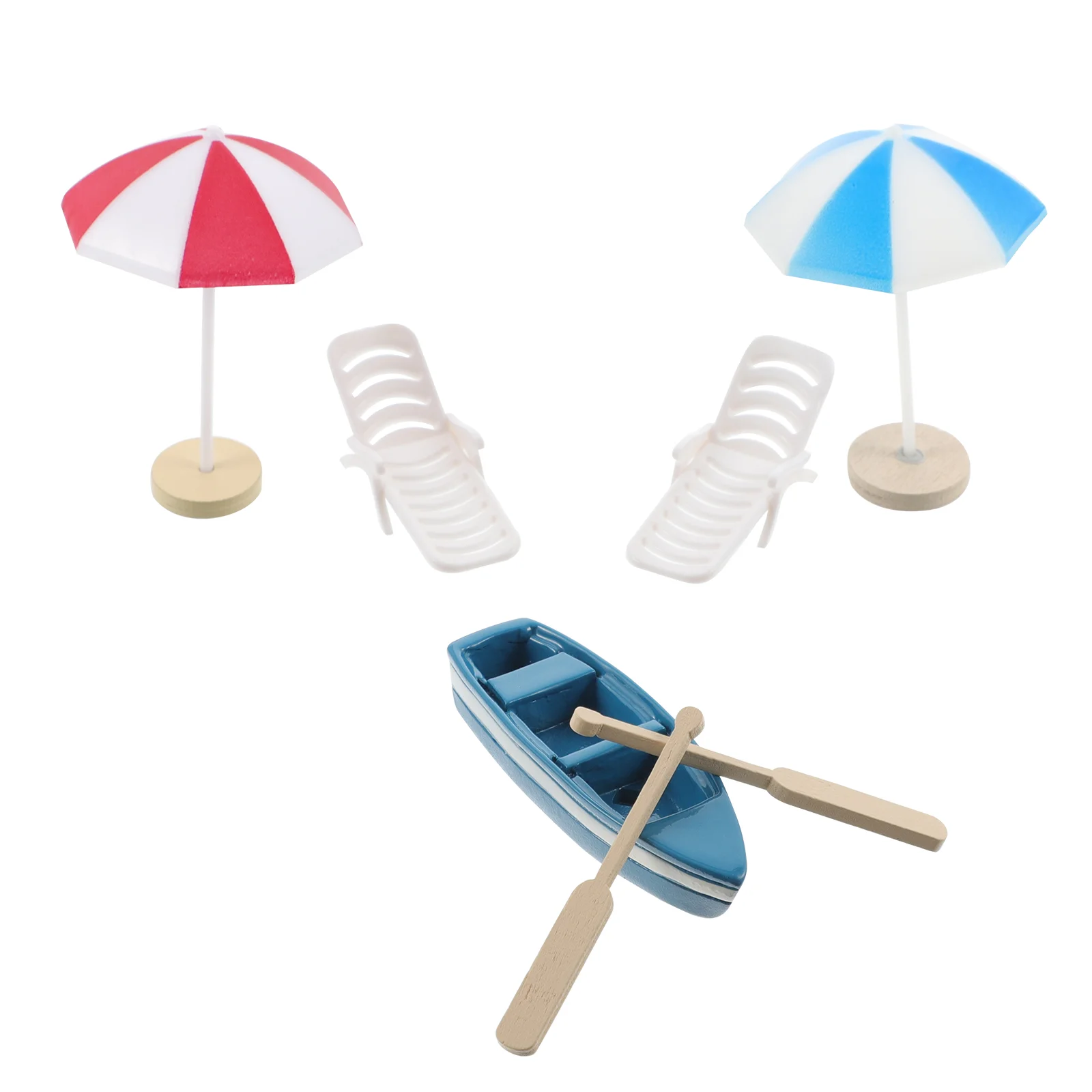 

Beach Sand Table Decoration Fairy Garden Mini Umbrella Miniature Chair Delicate Wooden Ornament