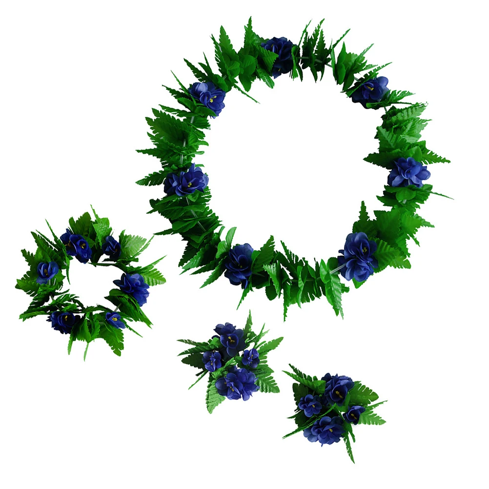 

5pcs Hawaii Flower Green Leaf Party Costume Tropical Theme Wedding Luaus Corporate Events Adult Style Skirt