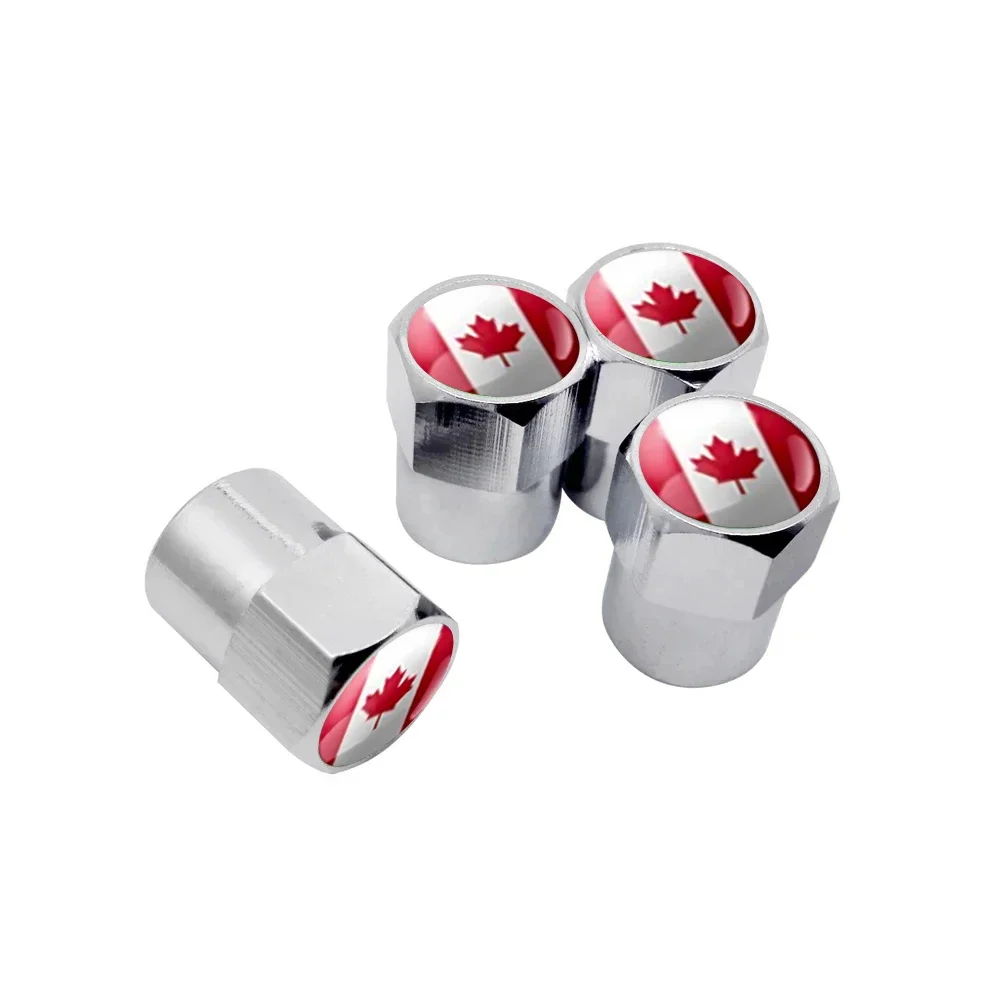 4PCS Canada Flag Car Wheel Tire Valve Caps Tyre Stem For Jaguar XF XJ XE XK F-Type X-Type F-Pace I-Pace E-Pace XKR XFL XJS