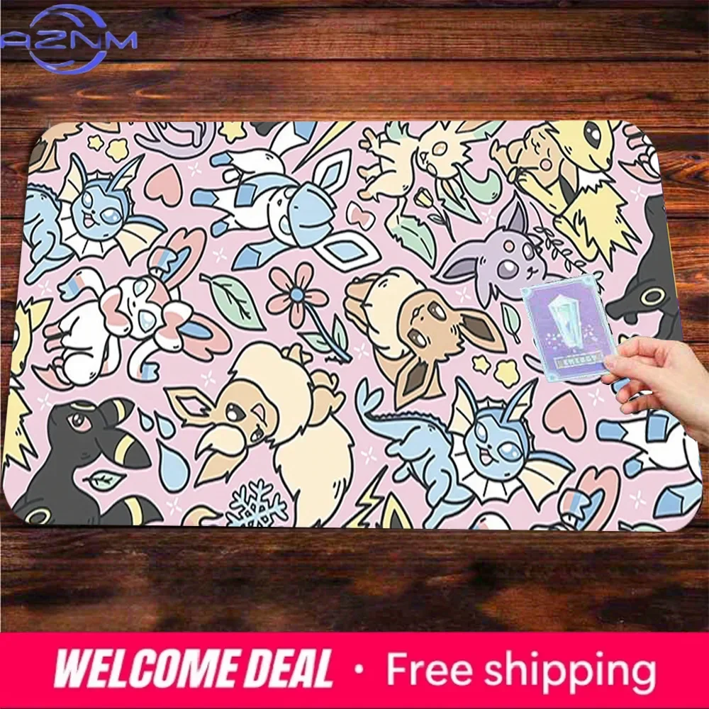 Cute Eevee Evolutions Pattern Gaming Mouse Pad Non-Slip Desk Mat