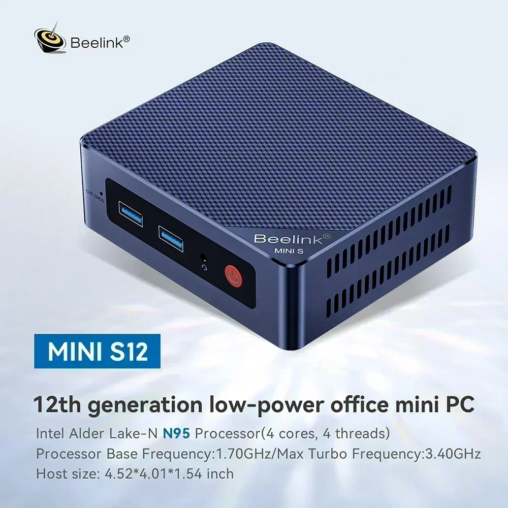 Beelink Mini S12 Pro N95 N100 MINI PC DDR4 8GB 256GB 16GB 500GB WIFI BT Gaming Computer MINI S N5095 8GB 128GB