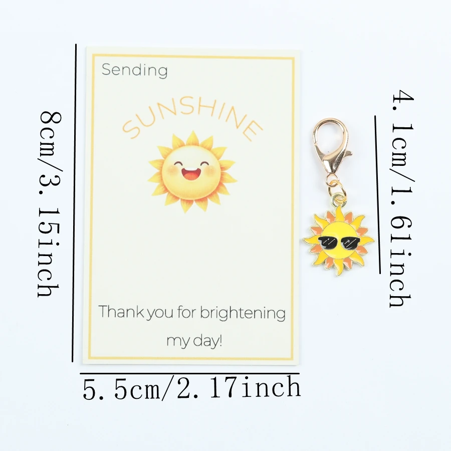 Picture 7: 5pcs/10pcs Adorable Emotional Support Keychain Items, Complete with Motivational Sunshine Greeting Cards for You