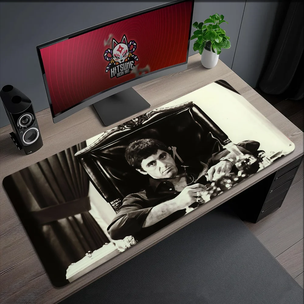 

Коврик для мыши S-Scarface: Нескользящий, с закрытыми краями, для офиса, учебы и игр, утолщенный, большой, для письма, в стиле US Action