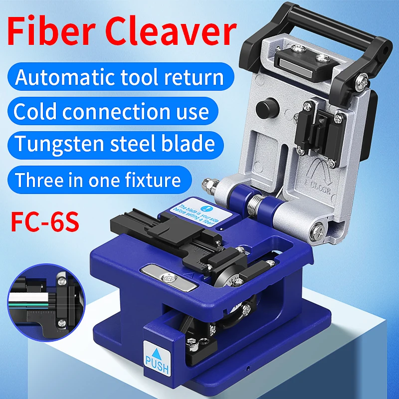 Economy FC-6S Fiber Cleaver Optical Fiber Cold Connection use Fiber Optic Cable Cutting Knife FTTH Cutter Tool 16 Sided Blade