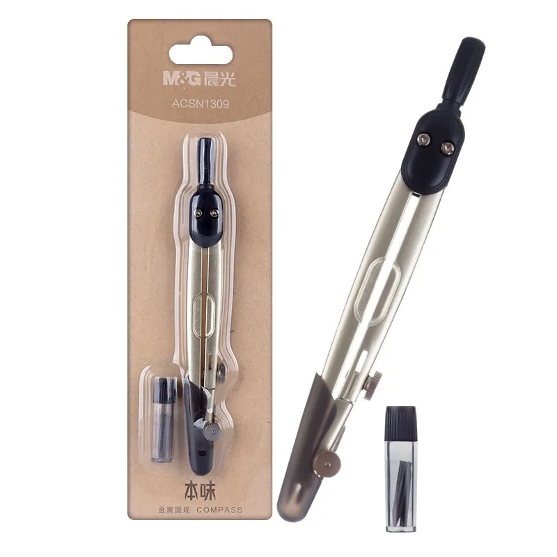 M&G Metal Compass Set Drawing Measurement Compass (HB Pencil lead included) Tool Set Student Exam