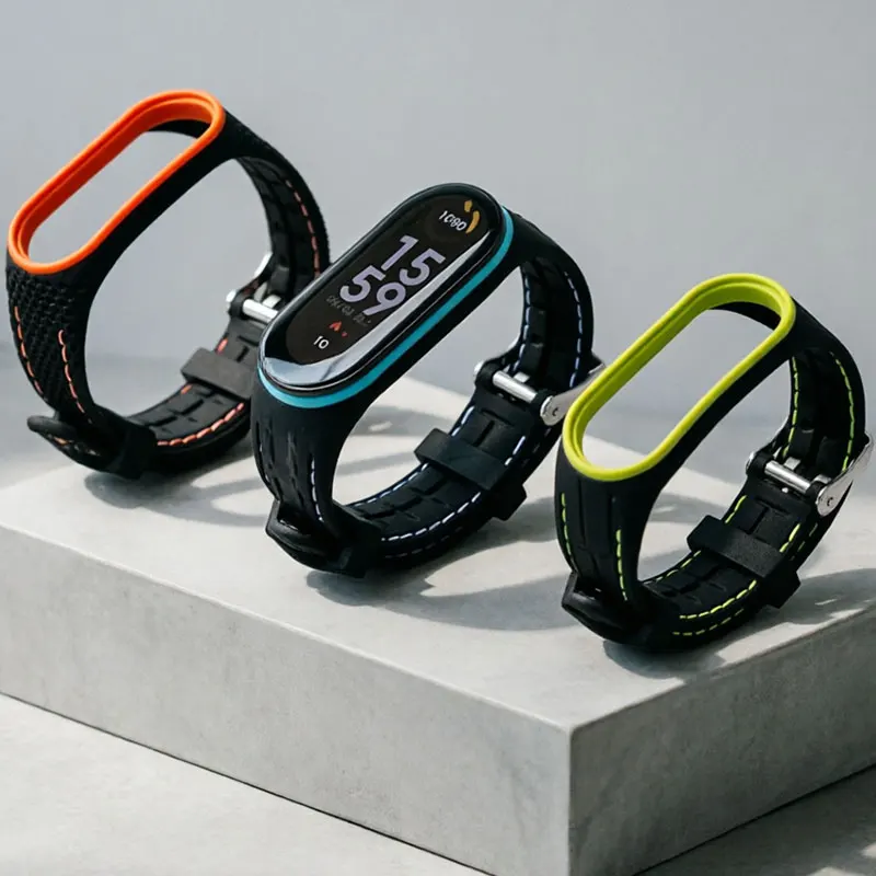 Wabenmuster-Armband für Xiaomi Miband 7 6 5 Band, Ersatz-Silikonarmband, MiBand 3 4 Miband 5 6 Smartwatch-Zubehör