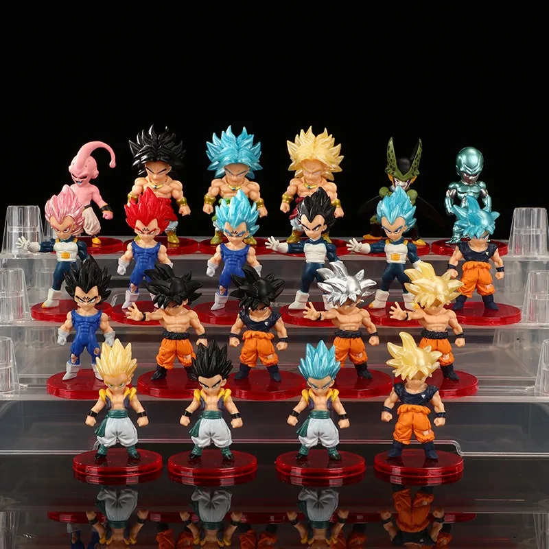 Dragon Ball Z Super Saiyan Son Goku Anime Figure Son Gohan Vegeta Broly Piccolo Majin Buu Set Action Figurine Model Toys Gift