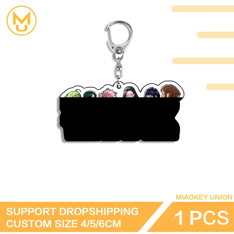 Ochaco Uraraka Momo Yaoyorozu Anime Keyring Creative Funny Acrylic Stainless Steel Chain Key Holder Anime Accessories Gifts