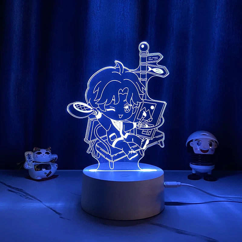 Anime Love and Deepspace Sylus Xavier Zayne Cosplay Acrylic Multicolored Night Light Cartoon Night-light Exposing Lamp Xmas Gift