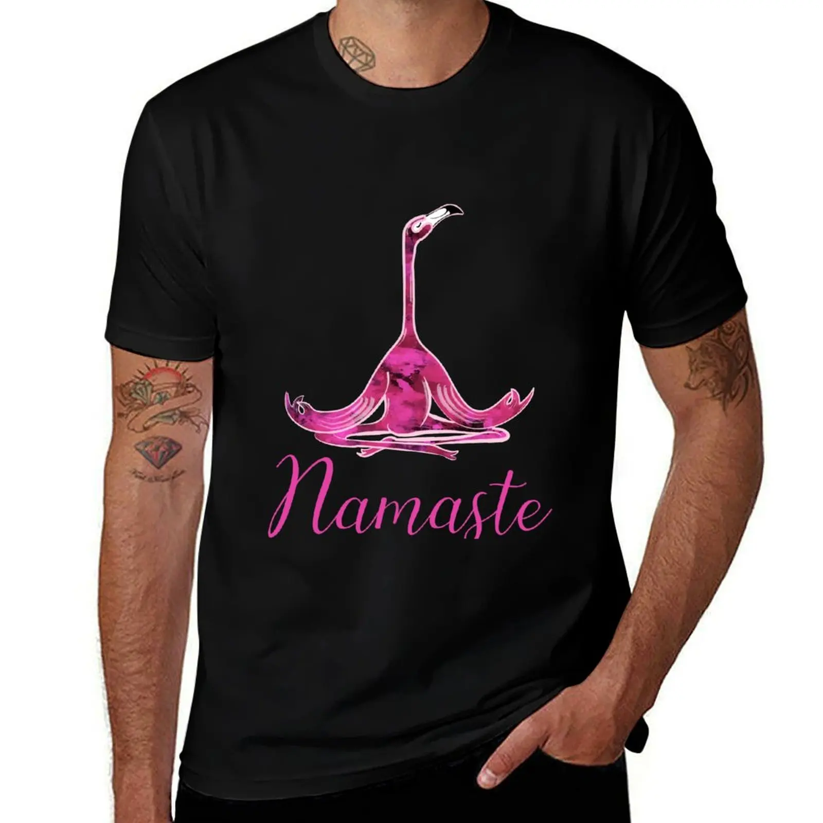 Namaste Flamingo in Yoga Position | Namaste India | Buddhism | Meditating flamingo yogi and namaste T-Shirt