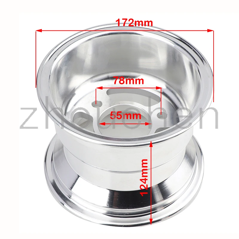6 inch Flange Aluminum Wheel Hub use 145/70-6 13x5.00-6 13x6.50-6 ATV 3 hole Vacuum rims for 110-125cc Go-Kart ATV