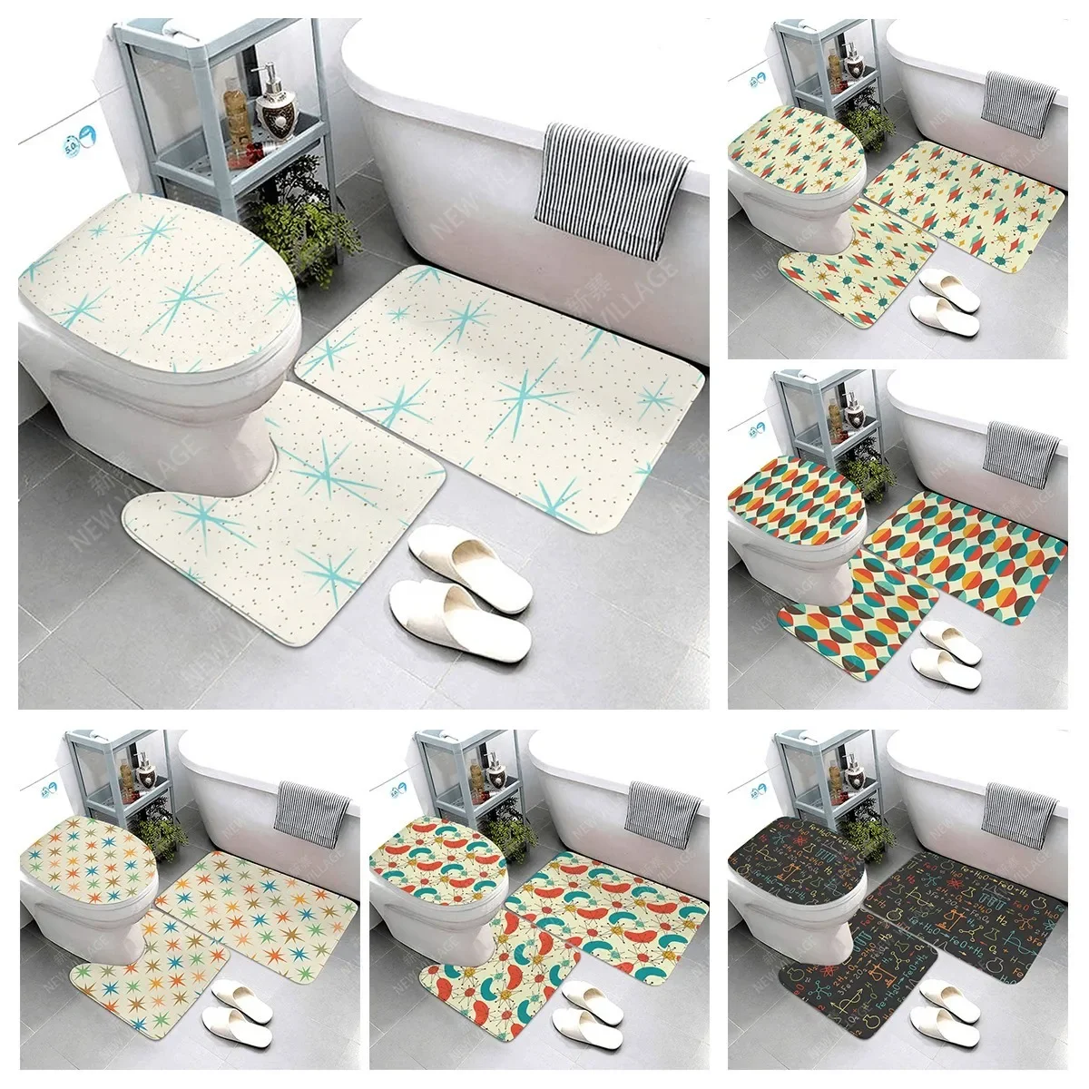 

Противоскользящий коврик для ванной, коврик для ванной комнаты, коврик для душа, декоративный впитывающий коврик для ног, входная ванна, туалетный коврик в стиле бохо, скандинавский растительный лист