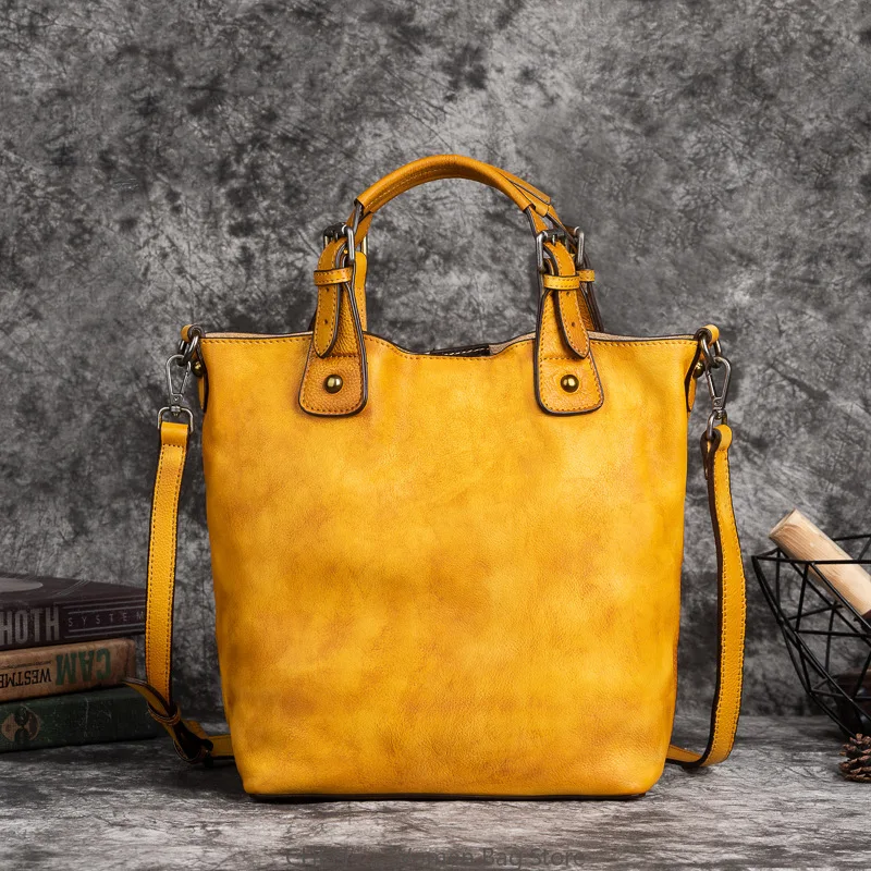 

Large capacity bucket bag, new 2025 shoulder bag, crossbody bag, retro leather multifunctional luxury handbag