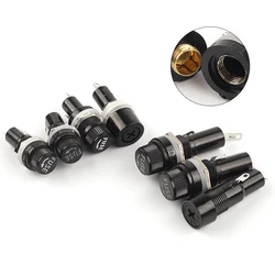 5/10pcs 5×20mm 6×30mm  250V AC Fuse holders Thread / Cross Black Bakelite Insurance Tube Socket Panel  Mount Fuse Socket Copper