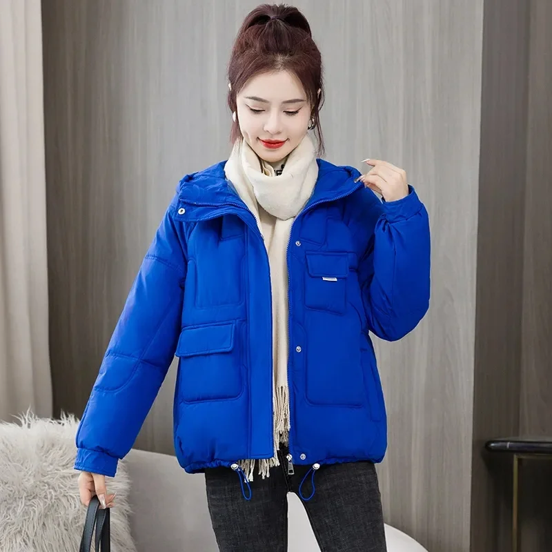 2023 New Winter Jacket Women\'s Thicken Overcoat Parka Hooded Down Cotton Padded Coat Bread Clothes Korean Loose Casual Parkas