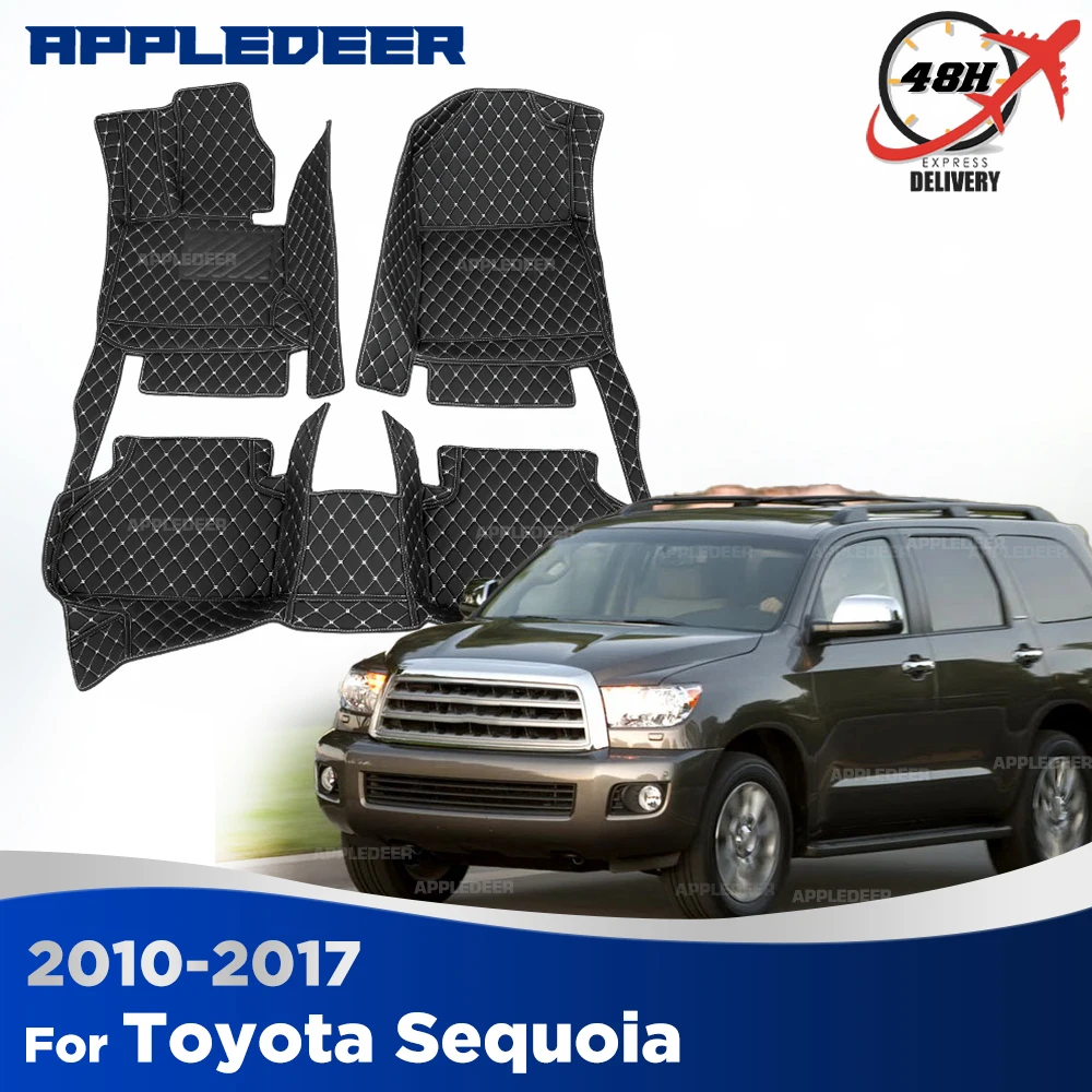 

Car Floor Mats For Toyota Sequoia（7 Seats ）2010-2017 2016 2015 2014 2013 Custom Auto Foot Pads Carpet Cover Interior Accessories
