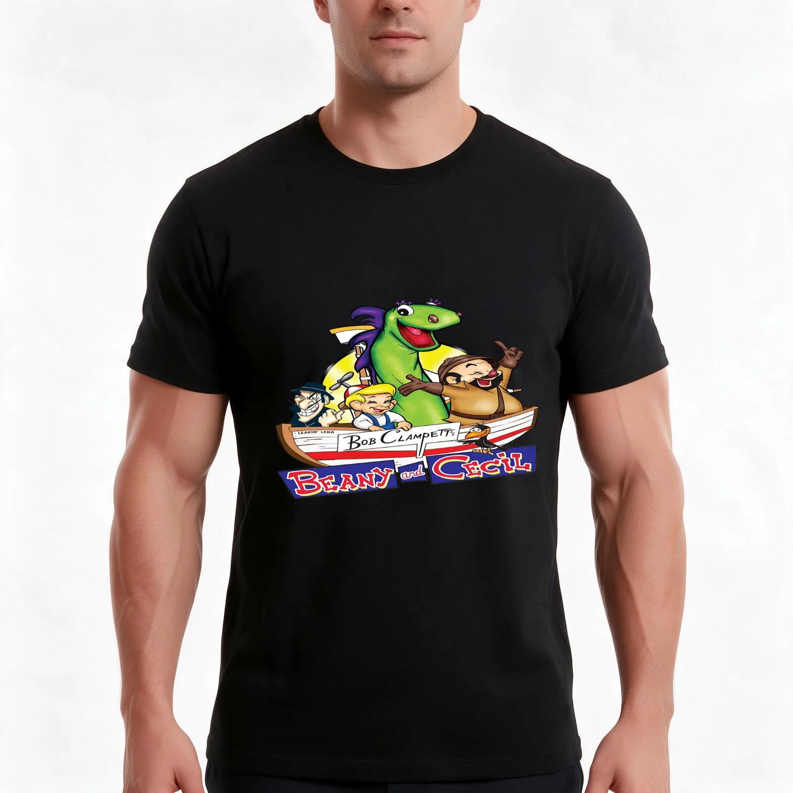 beany and cecil cartoon T-Shirt Summer Casual Cotton Tee Oversized Streetwear Tops Vintage Graphic Print Unisex Men Women