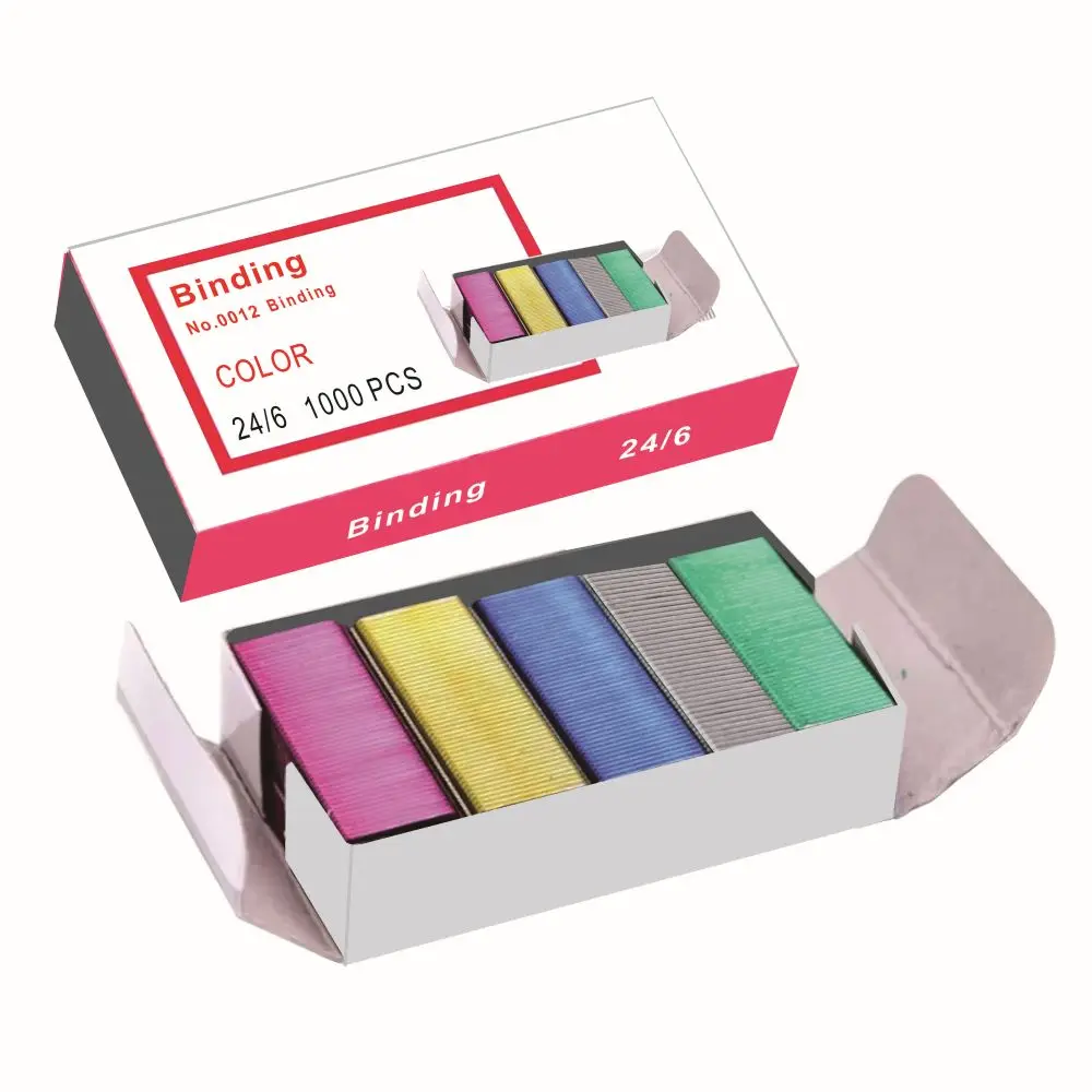 Color Staples Binding Tool  24/6 Universal 12#  Suitable For Office School Students Stationery Binding Supplies