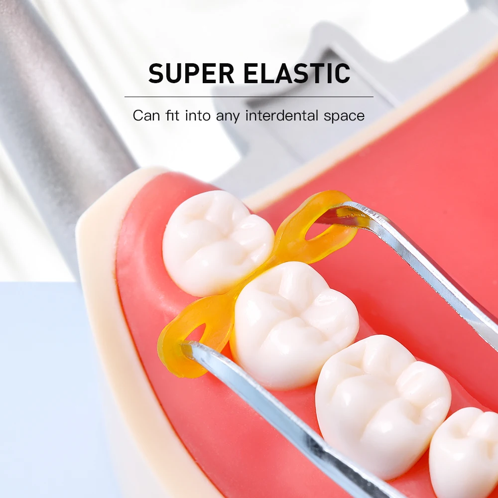 AZDENT 60 sztuk Dental elastyczna guma mocowania kliny Matrix Matrices Dam Composite Separator zębów dentysta akcesoria