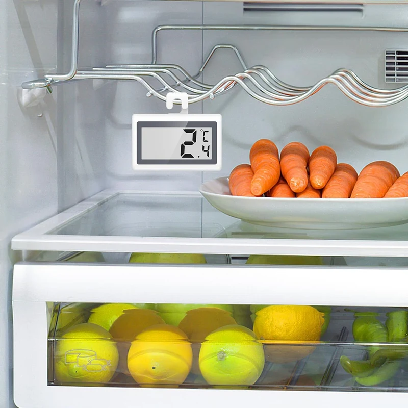 A95I-Fridge Freezer Thermometer, Digital Refrigerator Thermometer,With LCD Display, °C/°F Switch,For Kitchen,Home,Restaurants