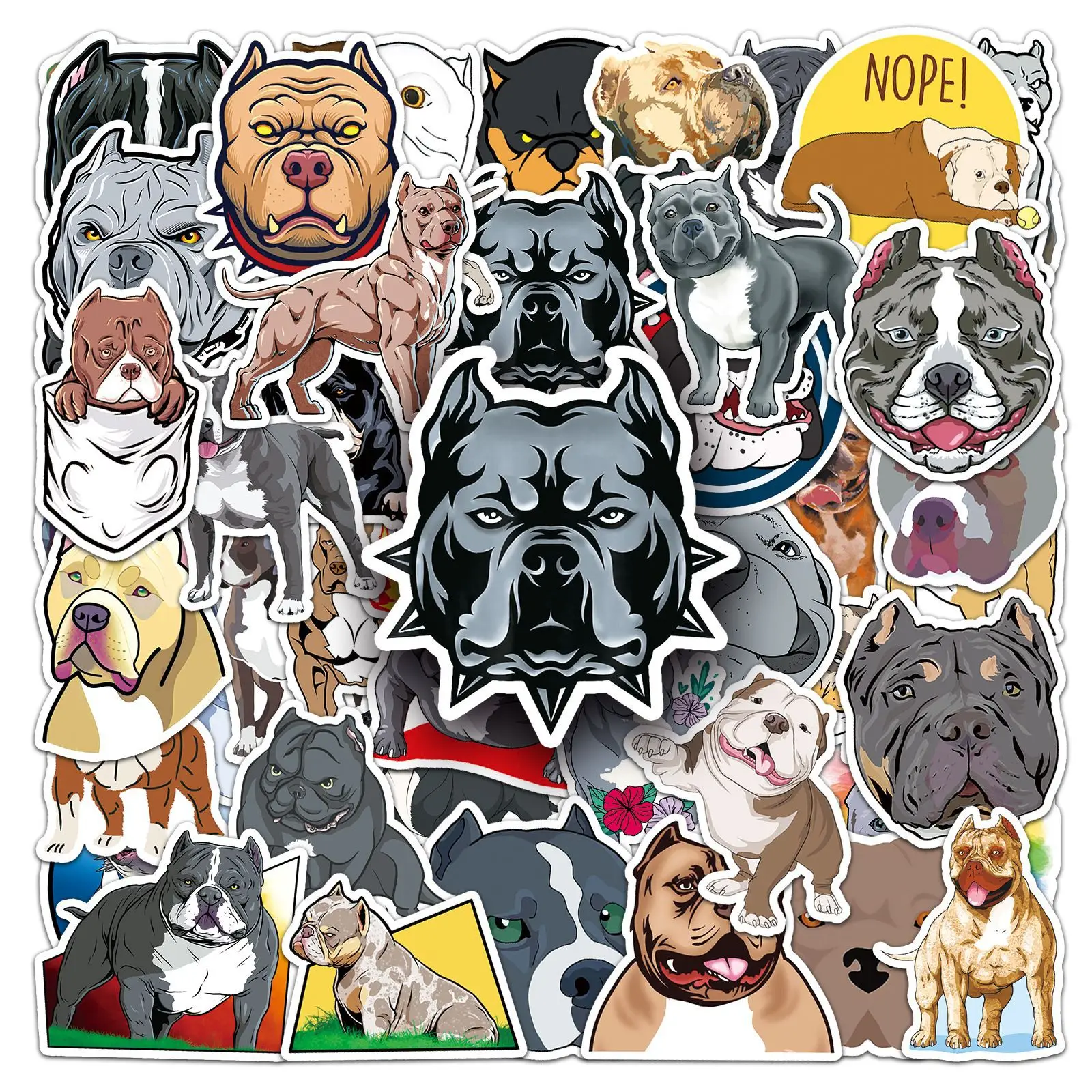 50PCS Amerikaanse bully pitbull Bully Hond Leuke Hond Hond Decoratie Water Cup Mobiele Telefoon Case Gitaar iPad Waterdichte Sticker kinderen Speelgoed