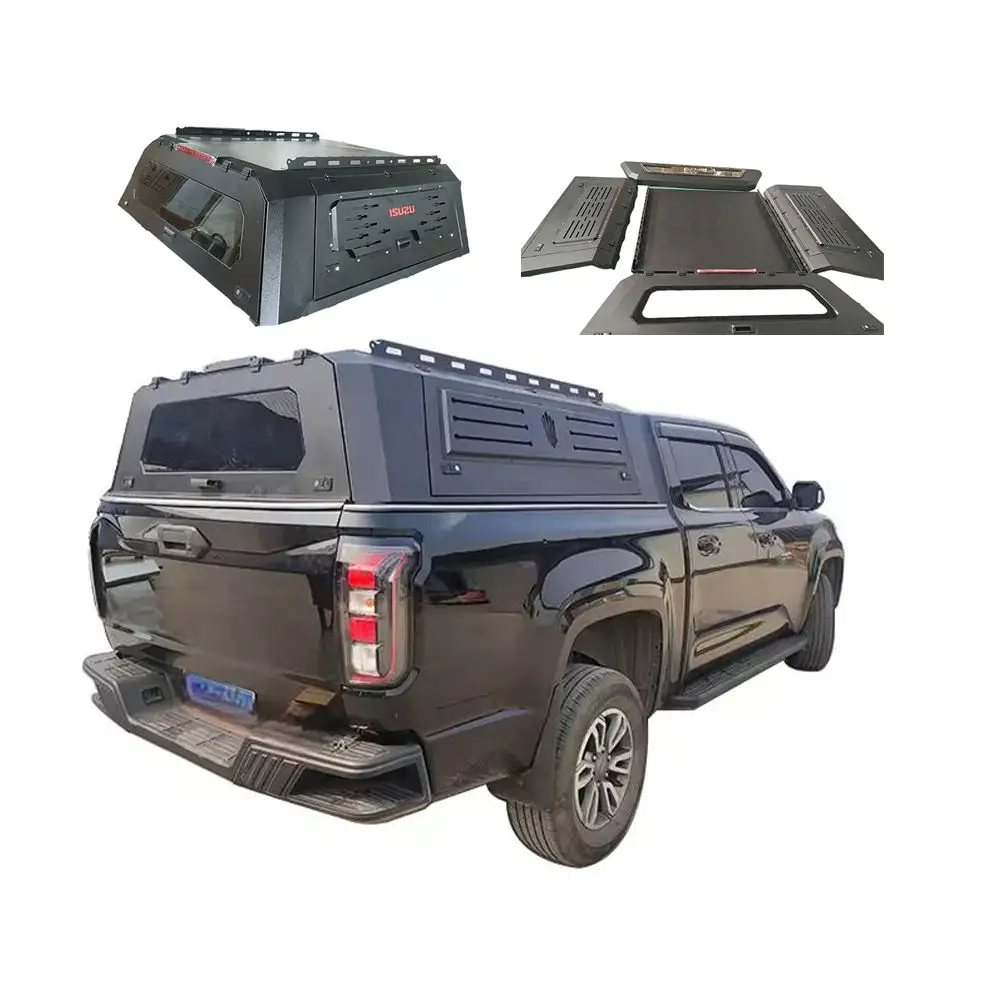 Truck Camper Manganese Steel Hardtop Canopy for 4X4 Pickup Trucks Locking Function Universal Fit NP300 Compatible