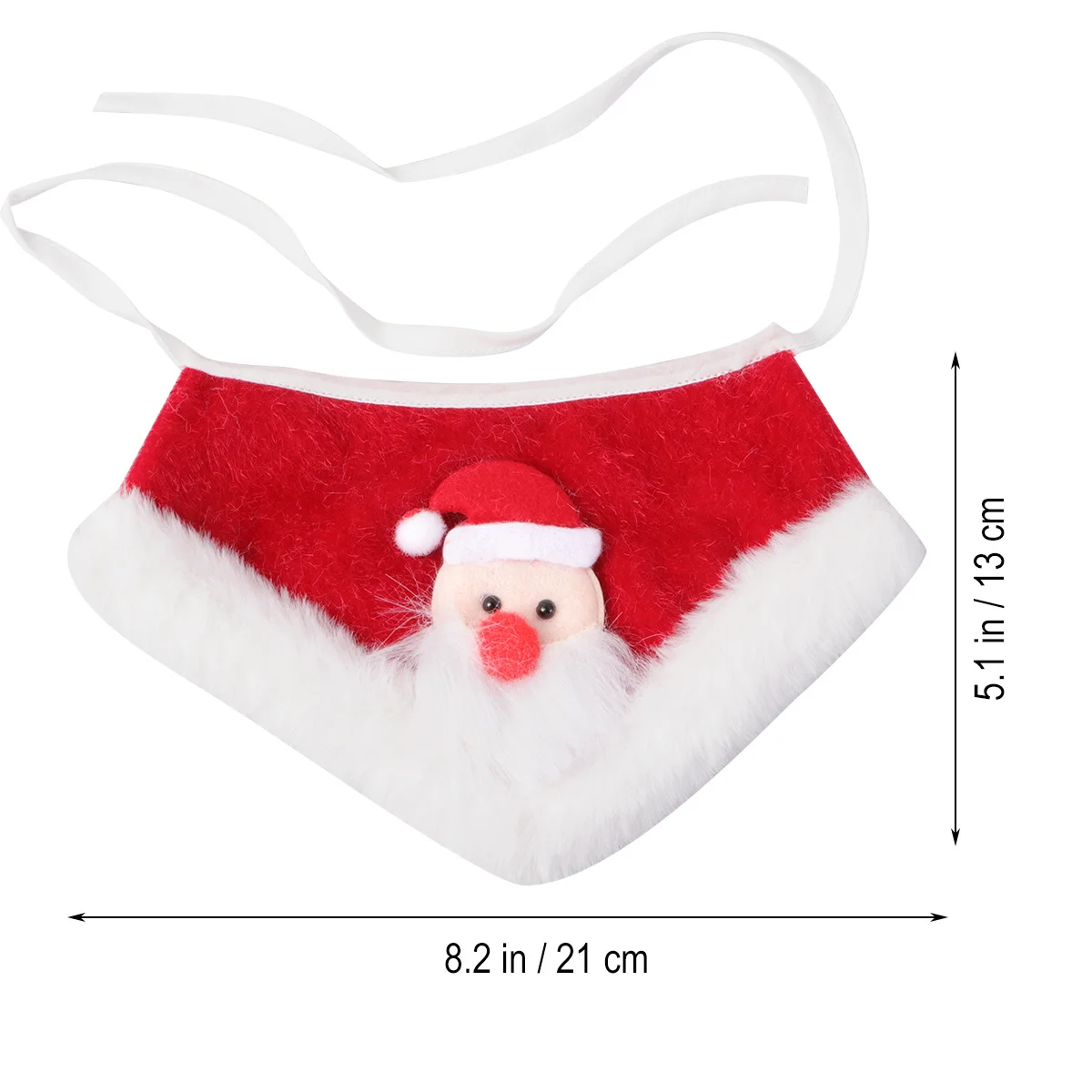 

Christmas Pet Adorable Santa Claus Collar Bib Scarf Dog Cat Saliva Towel Pet Supplies - Size L (Red)
