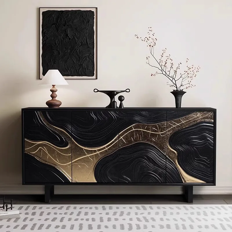 خزانة جانبية لتناول الطعام من الخشب الصلب، خزانة جانبية فاخرة ذات إحساس عالٍ، خزانة جانبية من خشب الرماد في أمريكا الشمالية