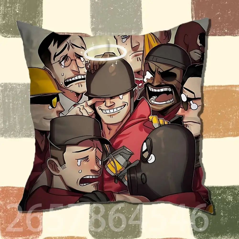 S-Scout Pyro Spy Sniper T-Team TF2 Pillow Case For Room Sofa Cushion Cover Suitable For Home Bedroom Decoration And Protector