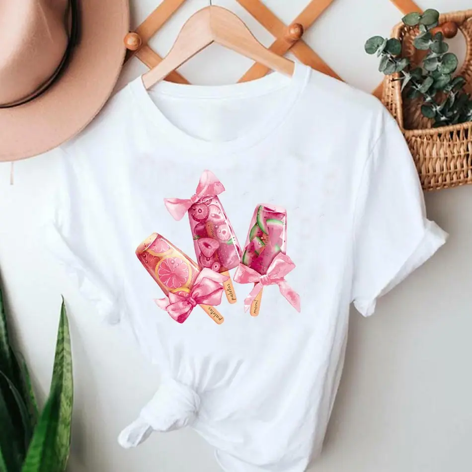 Delicious Ice Cream Heat Stickers On T-shirt  DIY Washable Iron On Transfer For Clothing Beautiful Cake Patches On Clothes Decor