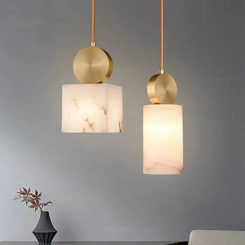 

Natural marble bedside chandelier, restaurant bar lamp, light luxury bedroom designer lamp