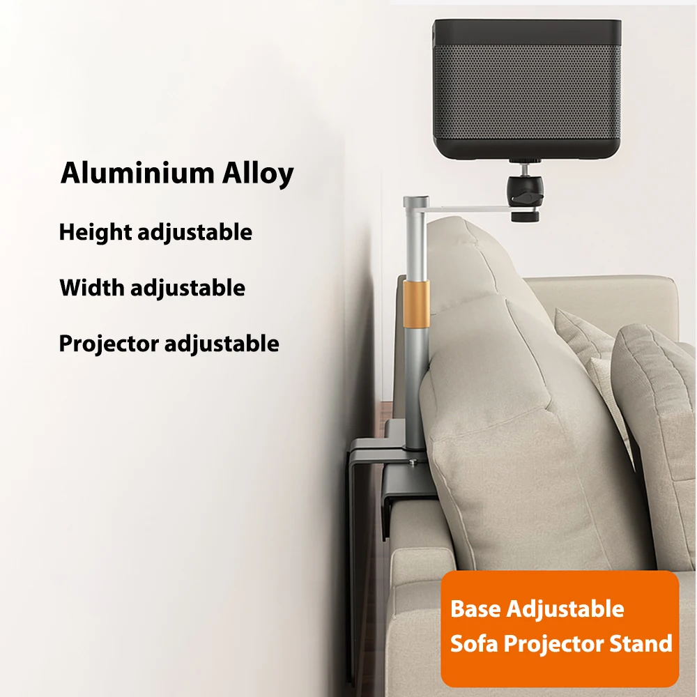 Bedside Projector Stand Holder Aluminium Alloy Hold Up to 40lbs Easy Installation Sofa Adjustable Projector Bracket Support