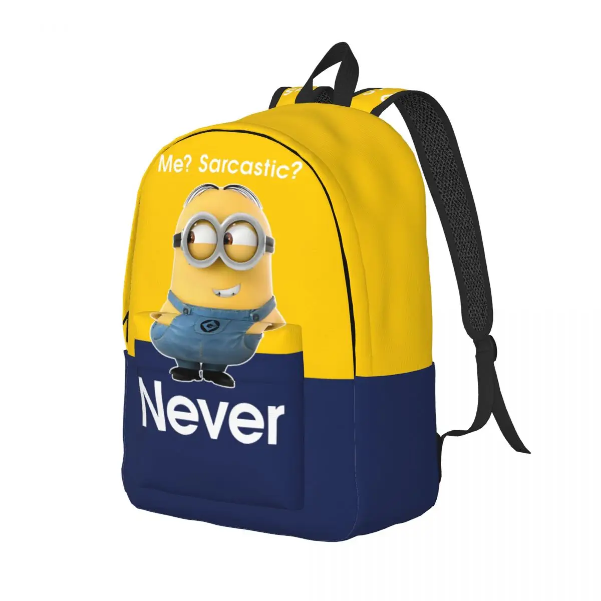 Minions Me Sarcastic Never Children's Bags Despicable Me Minions Children Dual-Use For School Birthday Large Capacity Rucksack