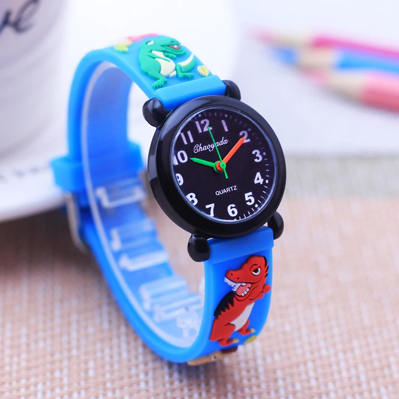 Fashion New Cool Cartoon Dinosaur Digital Quartz Watches For Children Boys Girls Little Baby Students Learn Time Cute Waterproof