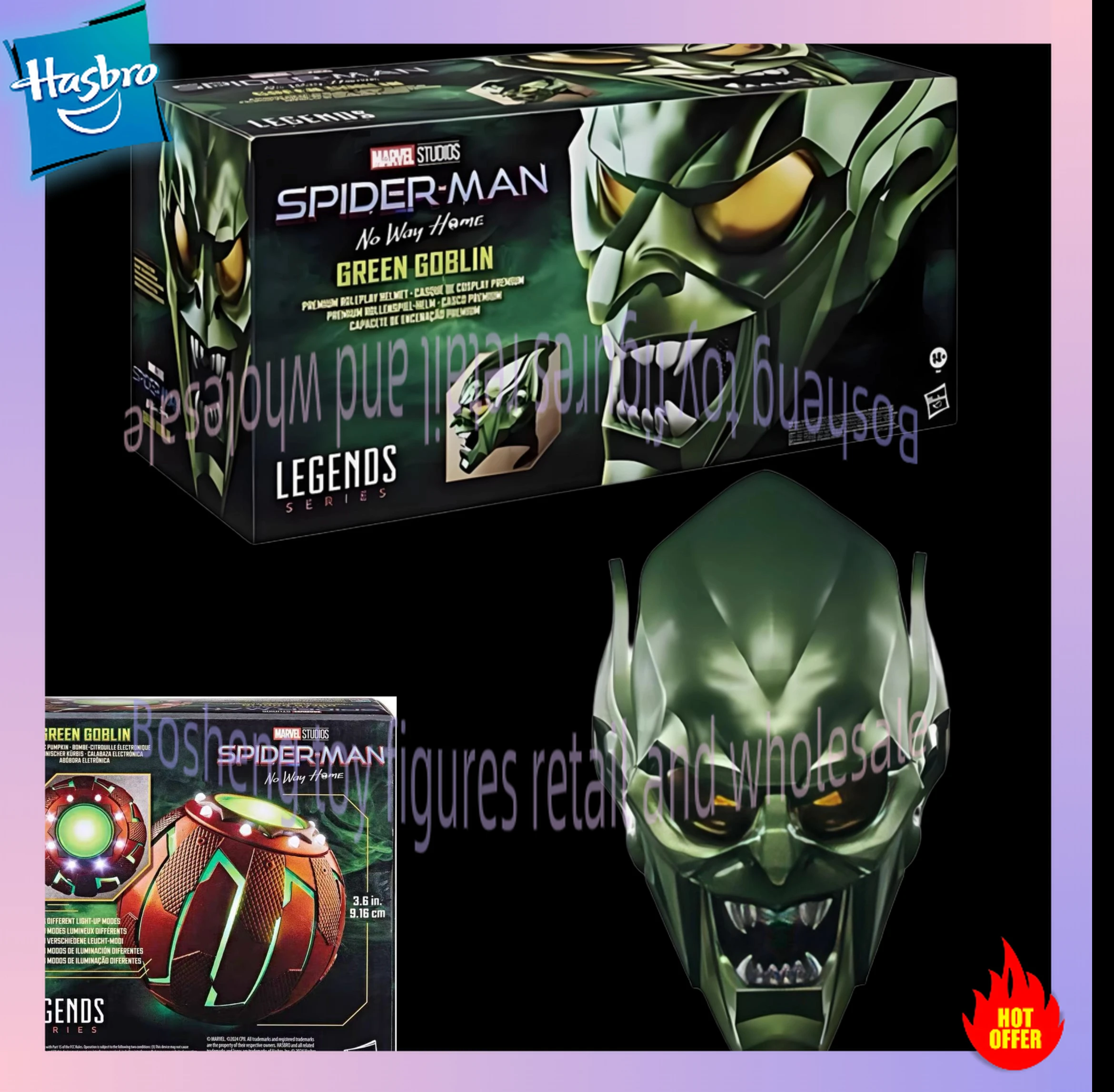 En Stock, Casco del Duende Verde de la Serie Marvel Legends de Hasbro, Colección Electrónica de Calabazas, Regalo