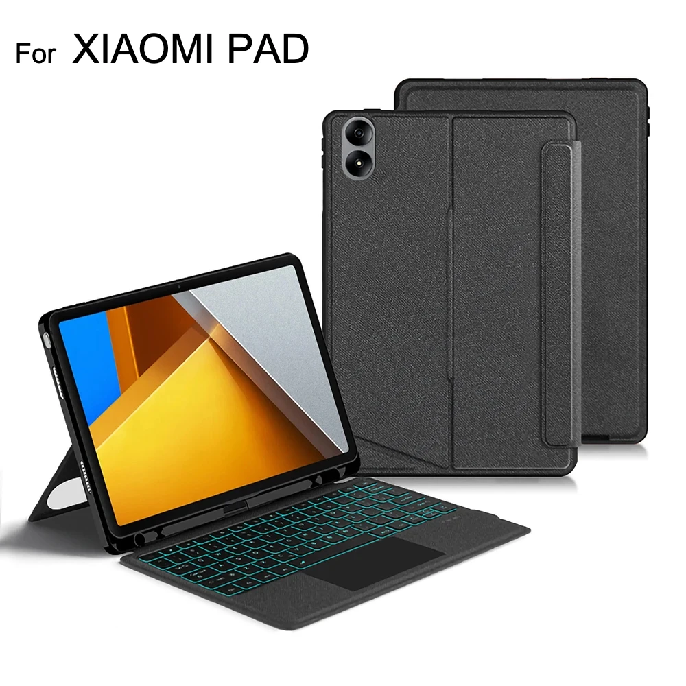 

Чехол Magic Smart Keyboard Folio для XIAOMI POCO Pad 12,1 дюйма 2024 Redmi Pad Pro 12,1 дюйма, чехол для планшета с подсветкой сенсорной панели