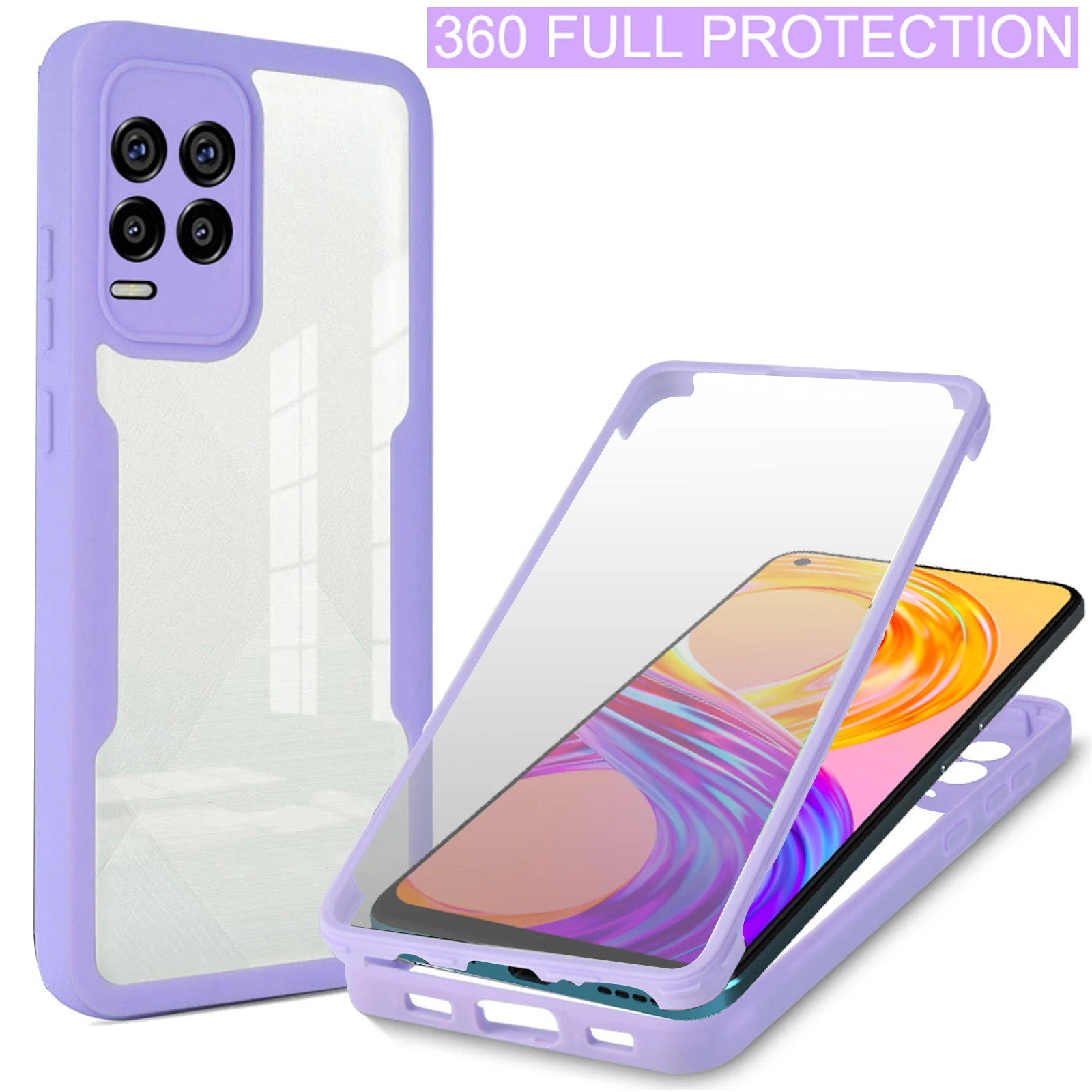 

360 Double-sided Clear Case for OPPO Realme 9 8 7 6 Pro + 8i C21Y C21 C25 C25S 5G Shockproof Full Protection Phone Bumper Cover