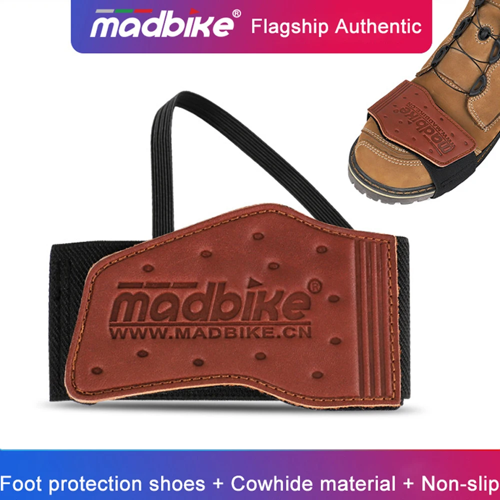Picture 4: Retro Leather Motorcycle Shoes Protective Motorbike Gears Shifter Men Anti-slip Protector Motocross Boots Cover Accessories