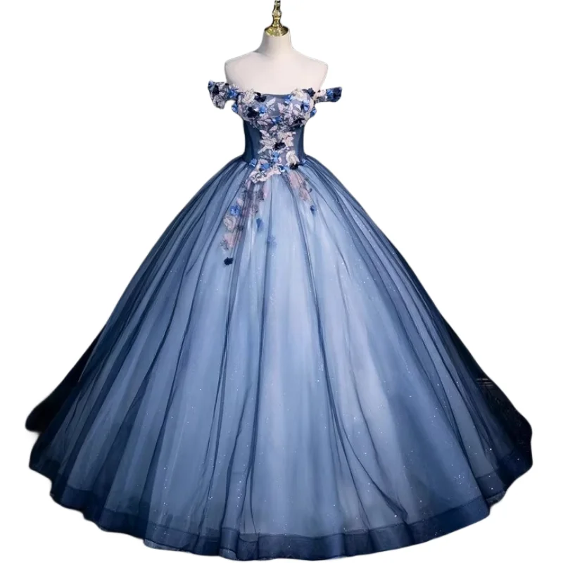 Ashely Alsa New Luxury Sweet 16 Dresses Vestido De 15 Anos Off Shoulder Floral Ball Gown Birthday Party Prom Dress Quinceanera