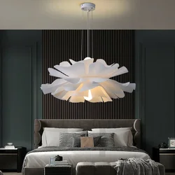 Modern Acrylic Flower Chandelier Multi-layer LED Pendant Lamp for Dining Room Bedroom Study Creative Indoor Lighting Fixture