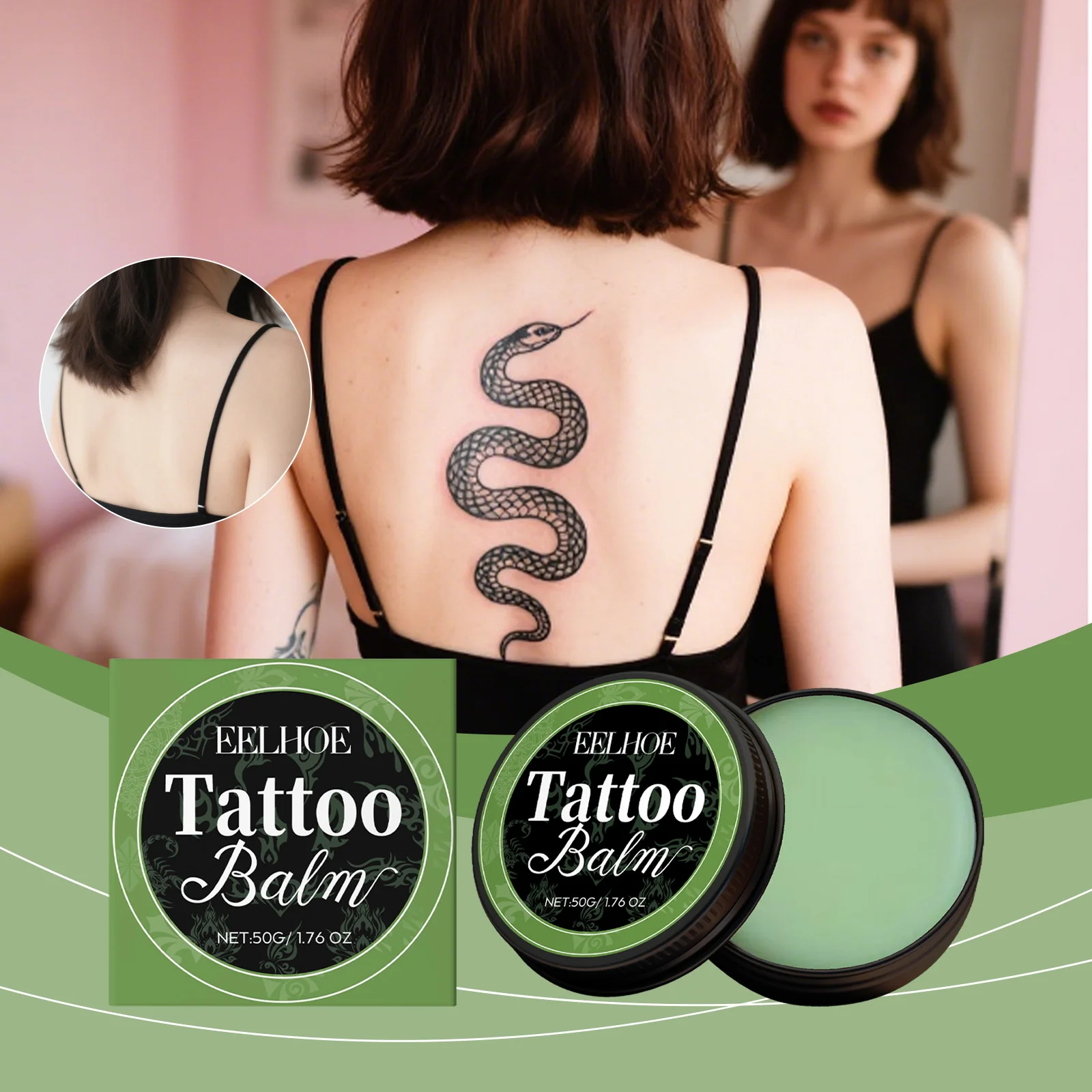 

Gentle Tattoo Care Balm - Enhances Color Brightness Moisturizes Skin Relieves Pain & Itch Prevents Dryness & Peeling
